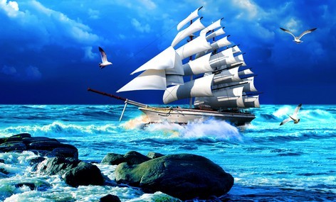 Tranh dán tường phong cảnh biển T321-014